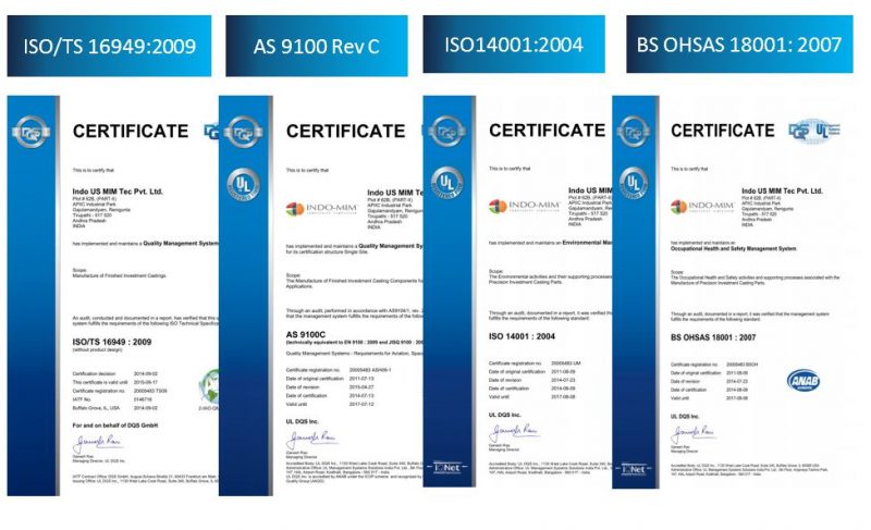 Certifications Certifications