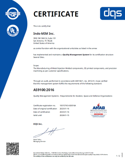 AS9100- SAT Plant AS9100- SAT Plant